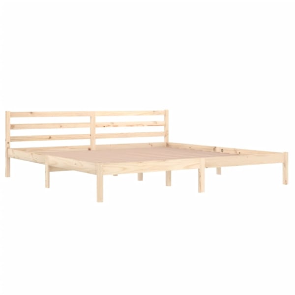 vidaXL Sängram massiv furu 200x200 cm Brun