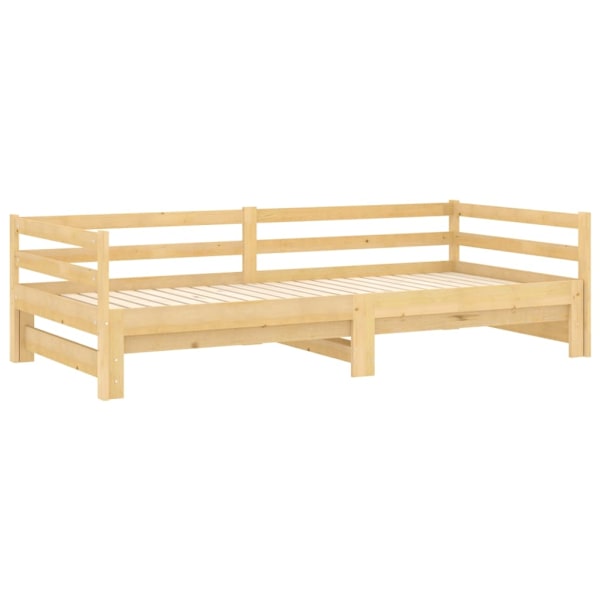 vidaXL Dagbädd utdragbar 2x(90x200) cm massiv furu Brun