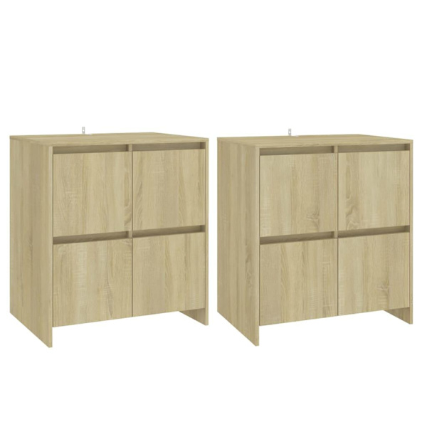 vidaXL Skänkar 2 st sonoma-ek 70x41x75 cm konstruerat trä Brun