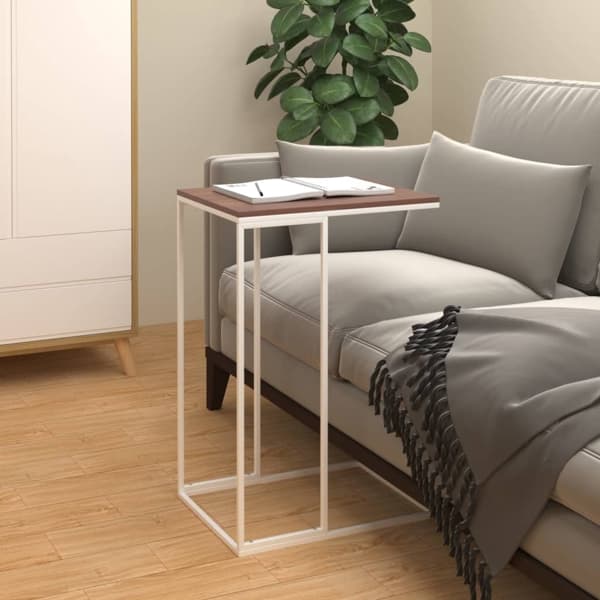 vidaXL Sidobord vit 40x30x59 cm konstruerat trä Vit