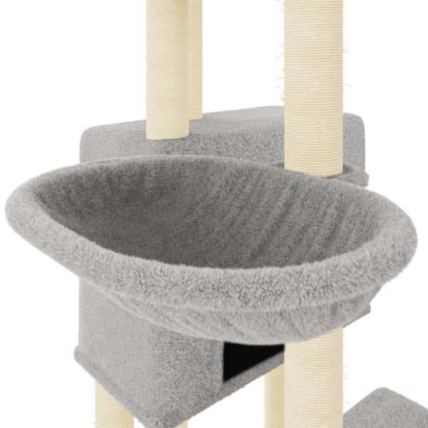 vidaXL Klösträd med sisalpelare ljusgrå 122 cm Grå
