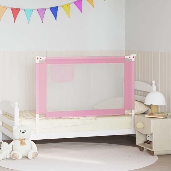 vidaXL Sängskena för barn rosa 120x25 cm tyg Rosa
