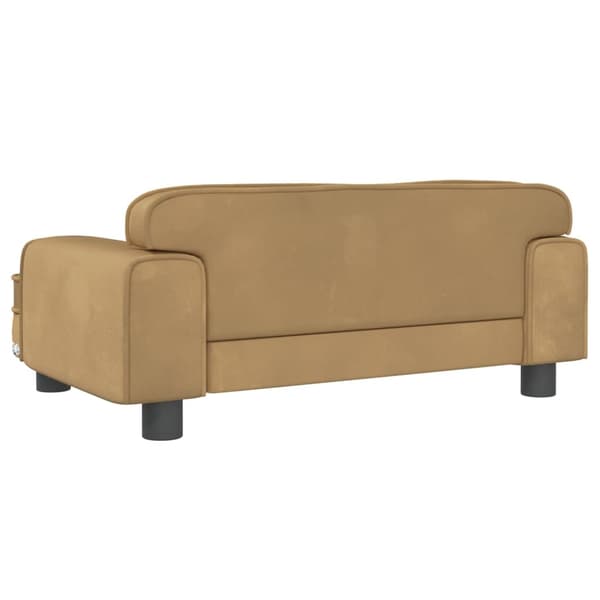 vidaXL Barnsoffa brun 70x45x30 cm sammet Brun