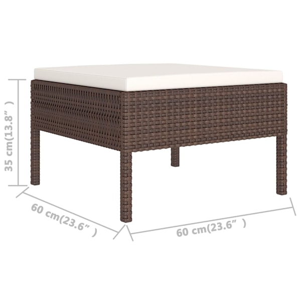 vidaXL Loungegrupp med dynor 5 delar konstrotting brun Brun