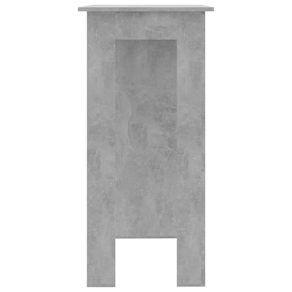vidaXL Barbord med hyllor betonggrå 102x50x103,5 cm konstruerat trä grå