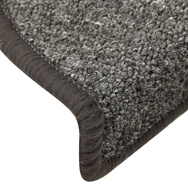 vidaXL Trappstegsmattor 15 st mörkgrå 56x17x3 cm grå
