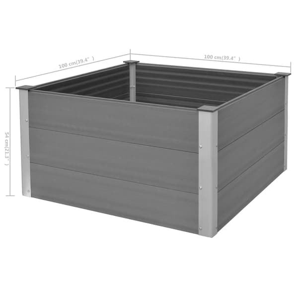vidaXL Odlingslåda WPC 100x100x54 cm grå grå