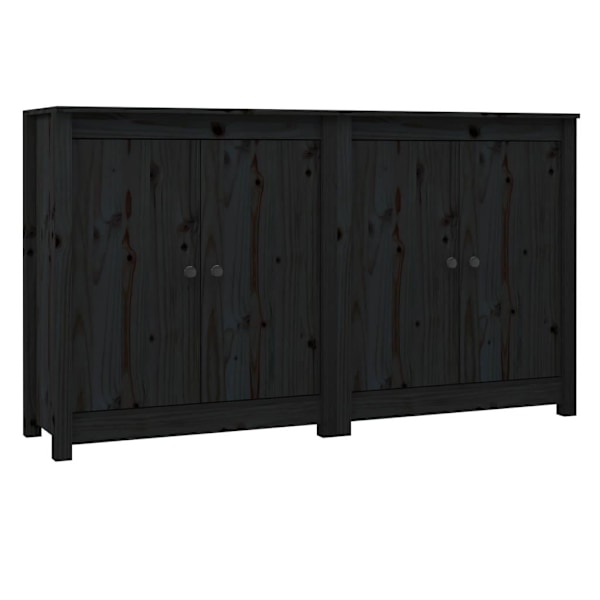 vidaXL Skänkar 2 st svart 70x35x80 cm massiv furu Svart