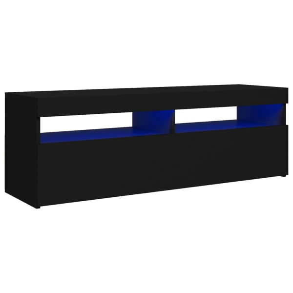 vidaXL TV-bänk med LED-belysning svart 120x35x40 cm Svart