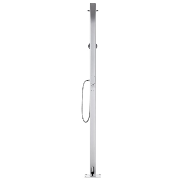 vidaXL Trädgårdsdusch med grått golv 220 cm aluminium Grå