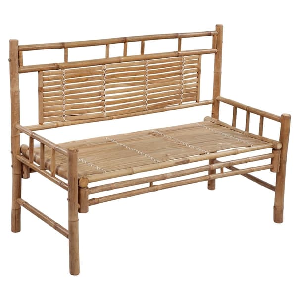 vidaXL Trädgårdsbänk med dyna 120 cm bambu Röd