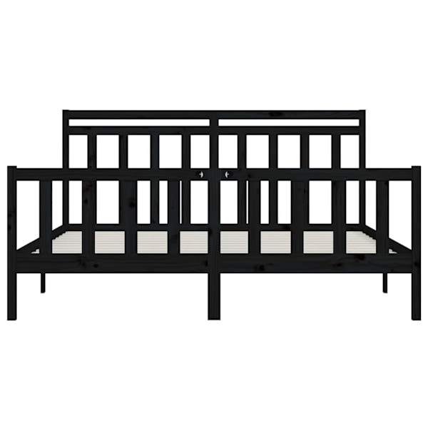 vidaXL Sängram svart massiv furu 200x200 cm Svart