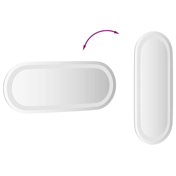 vidaXL Badrumsspegel LED 50x20 cm oval Transparent