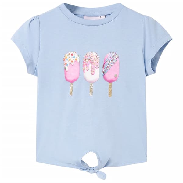 vidaXL T-shirt för barn blå 128 Blå