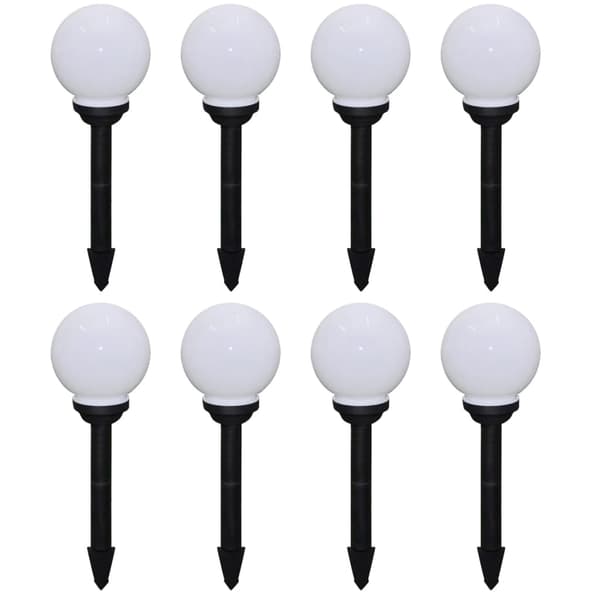 vidaXL Utomhuslampor 8 st LED 15 cm med markspett Vit