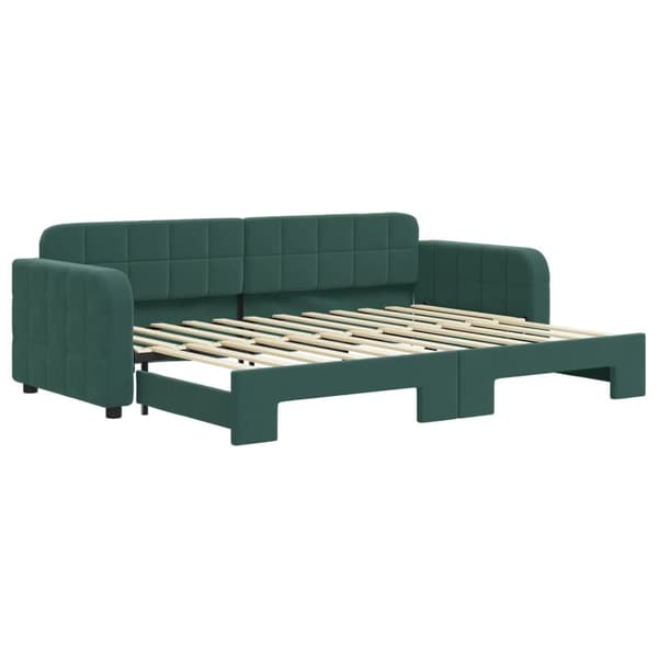 vidaXL Dagbädd utdragbar mörkgrön 80x200 cm sammet Grön