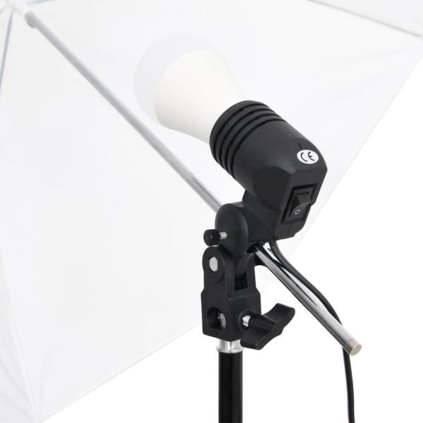 vidaXL Fotostudio med lampor och bakgrund Svart
