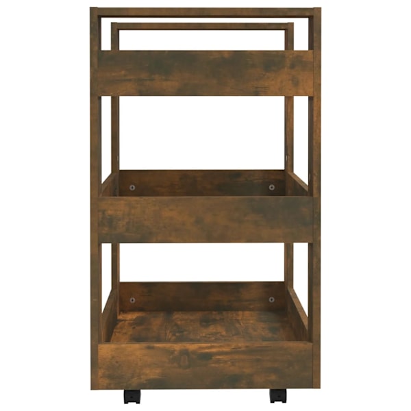 vidaXL Köksvagn rökfärgad ek 60x45x80 cm konstruerat trä Brun