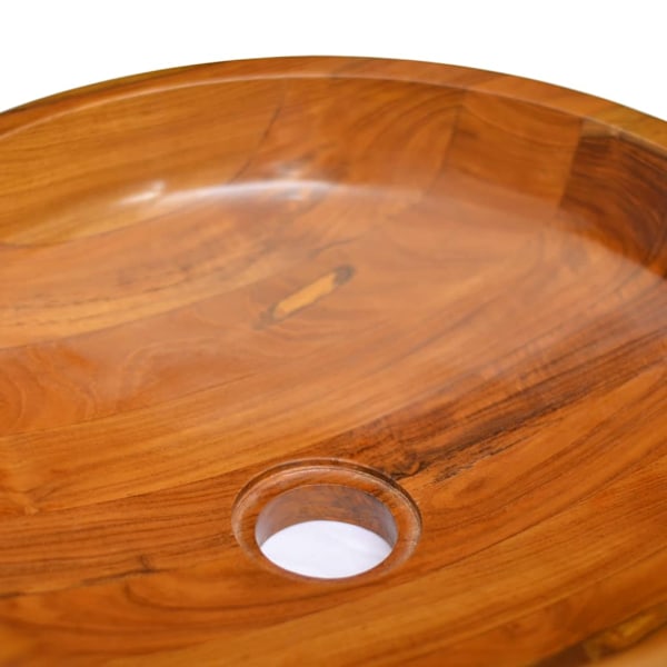 vidaXL Handfat i massiv teak Φ40x10 cm Brun