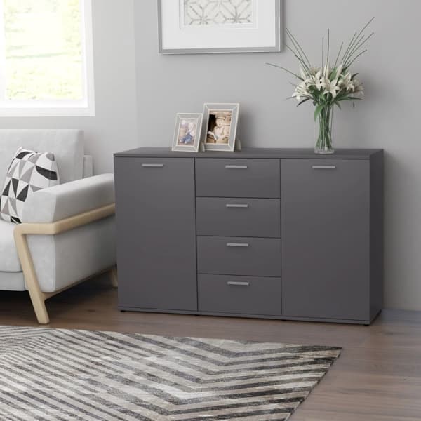 vidaXL Skänk grå 120x35,5x75 cm konstruerat trä grå