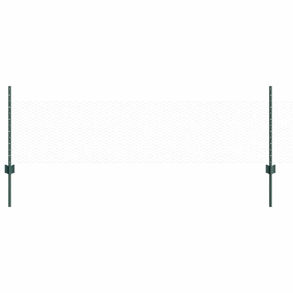 vidaXL Utomhus hexagonal stängsel med stolpe 25 x 0,5 m Grön Mesh Grön