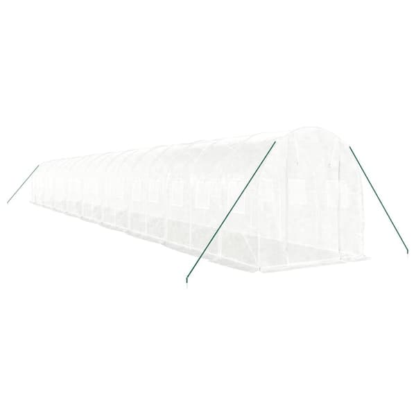 vidaXL Växthus med stålram vit 36 m² 18x2x2 m Vit