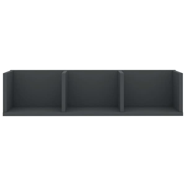 vidaXL CD-hylla grå 75x18x18 cm konstruerat trä grå