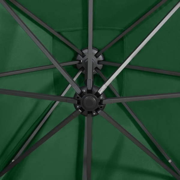 vidaXL Frihängande parasoll med stång och LED grön 300 cm Grön