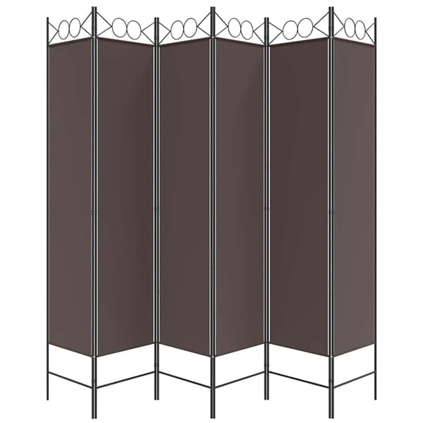 vidaXL Rumsavdelare 6 paneler brun 240x200 cm tyg Brun