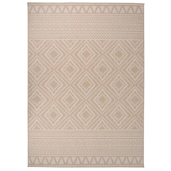 vidaXL Utomhusmatta plattvävd 120x170 cm brun ränder Brun