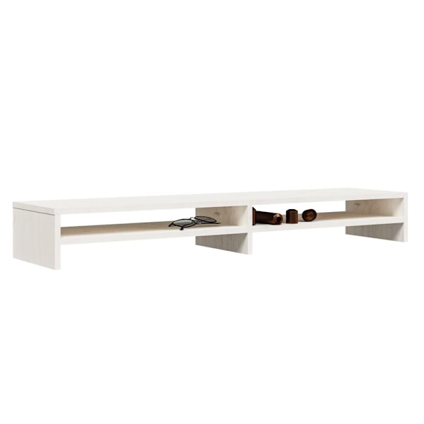vidaXL Skärmställ vit 100x24x13 cm massiv furu Vit