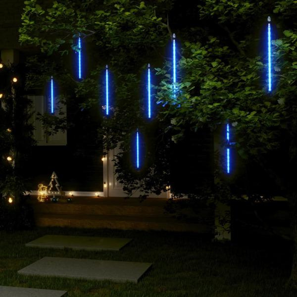 vidaXL Meteorregn 8 st 30 cm 192 LED blå inne/ute Blå