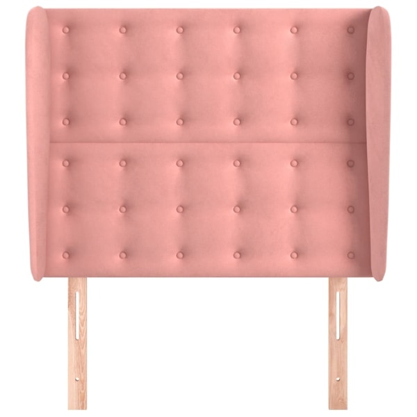 vidaXL Sänggavel med kanter rosa 83x23x118/128 cm sammet Rosa