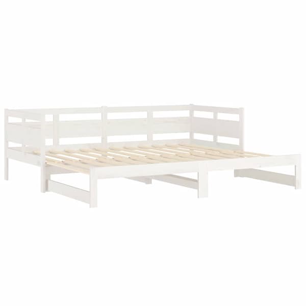 vidaXL Bäddsoffa vit massiv furu 2x(90x190) cm Vit
