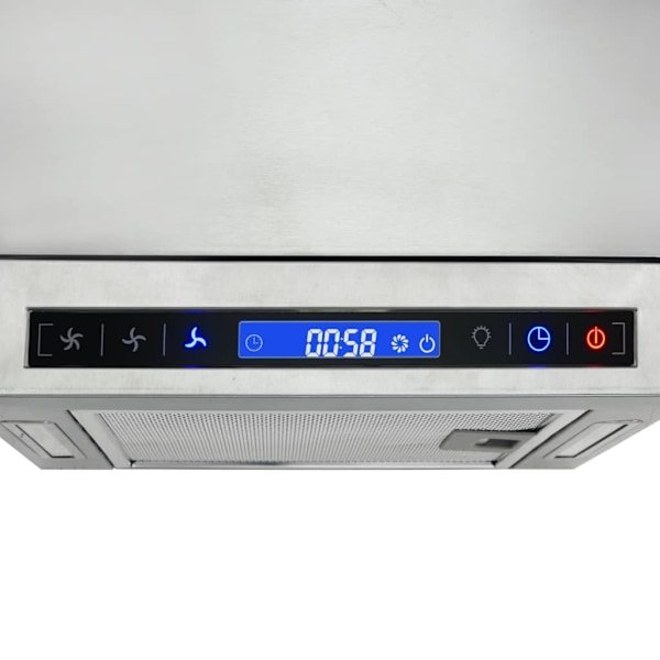 vidaXL Köksfläkt med LCD för köksö 756 m³/tim LED Silver