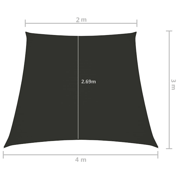 vidaXL Solsegel oxfordtyg trapets 2/4x3 m antracit Antracit