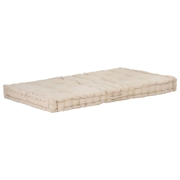 vidaXL Dyna till pallsoffa 2 st bomull beige Beige