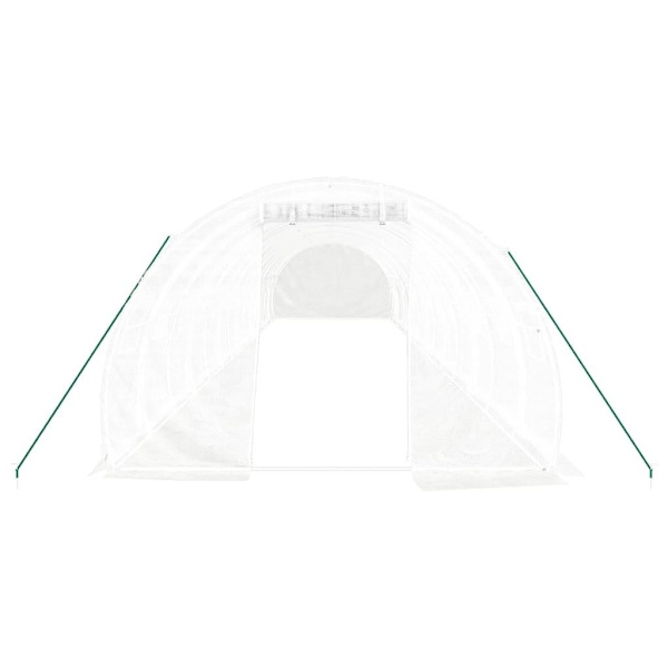 vidaXL Växthus med stålram vit 42 m² 14x3x2 m Vit