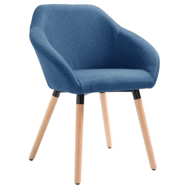 vidaXL Snurrbara matstolar 4 st blå tyg Blå