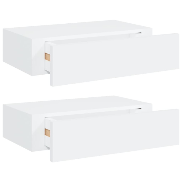 vidaXL Väggmonterad låda 2 st vit 40x23,5x10 cm MDF Vit