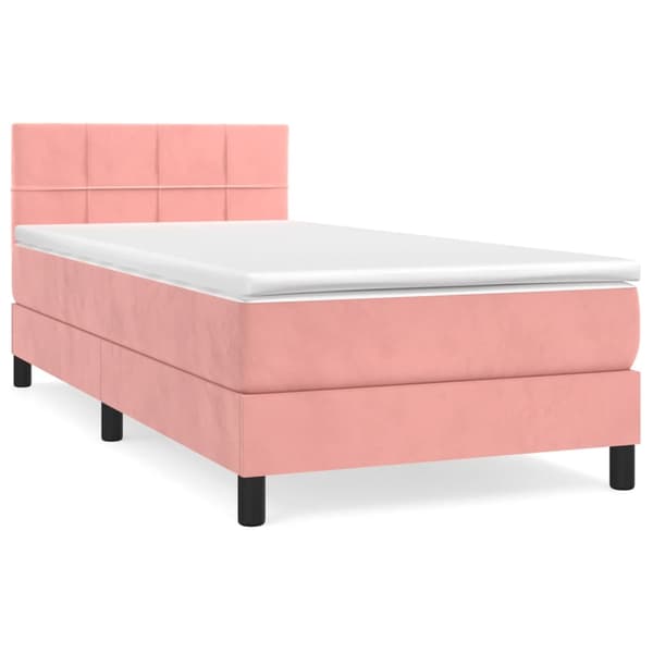 vidaXL Ramsäng med madrass rosa 80x200 cm sammet Rosa