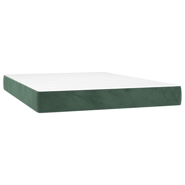 vidaXL Ramsäng med madrass mörkgrön 140x200 cm sammet Grön