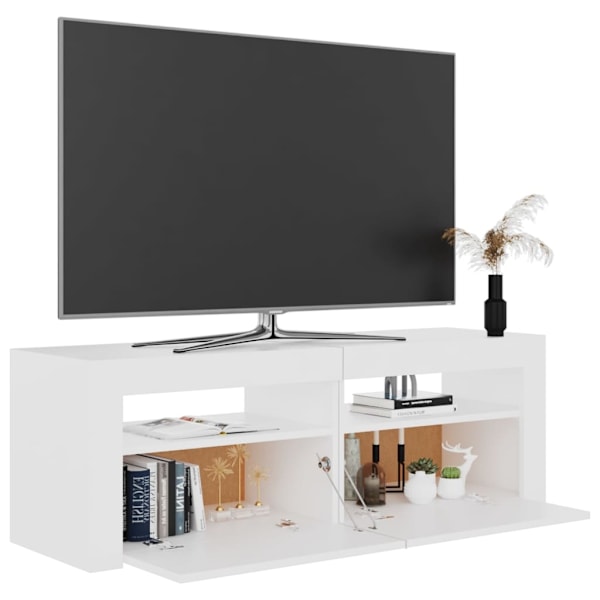 vidaXL TV-bänk med LED-belysning vit 120x35x40 cm Vit