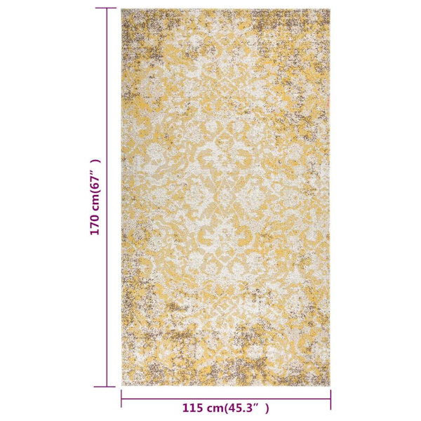 vidaXL Utomhusmatta plattvävd 115x170 cm gul Gul