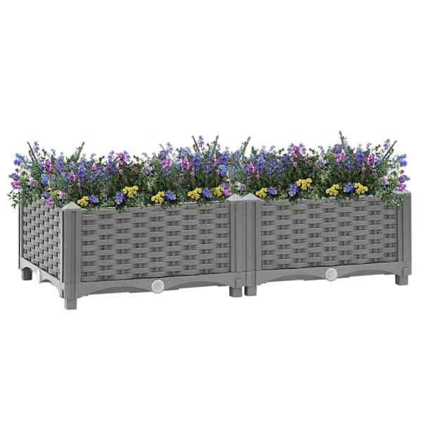 vidaXL Upphöjd odlingslåda 80x40x23 cm polypropen Grå