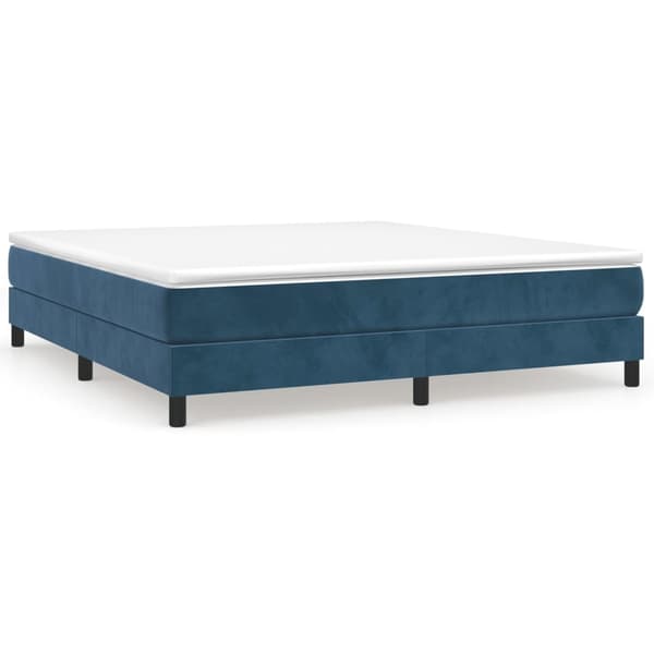 vidaXL Ramsäng med madrass mörkblå 180x200 cm sammet Blå