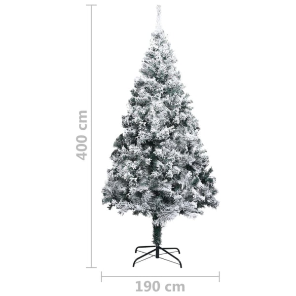 vidaXL Plastgran med snö grön 400 cm PVC Grön