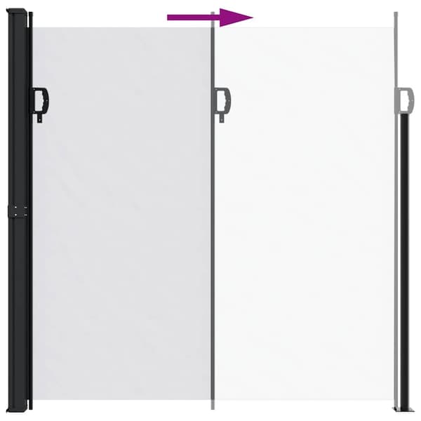 vidaXL Infällbar sidomarkis vit 200x600 cm Vit
