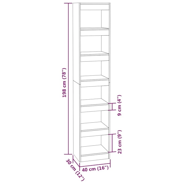 vidaXL Bokhylla/Rumsavdelare svart 40x30x198 cm Svart