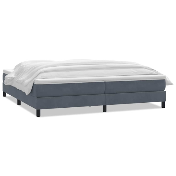 vidaXL Ramsäng med madrass mörkgrå 180x210 cm sammet Grå